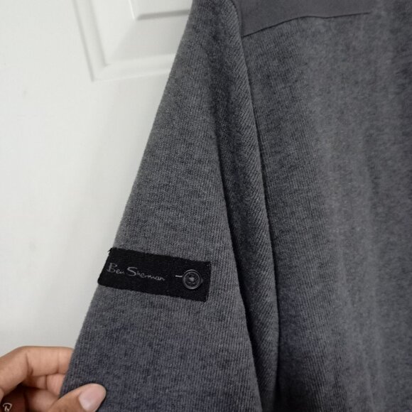 Ben Sherman Heritage Sweaters Charcoal Gray Zip Up Men Warm Layer Coat Sz L - Picture 7 of 11